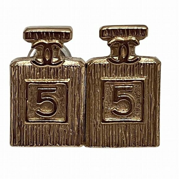 CHANEL Gold Coco Mark Earrings - Picture 1 of 9